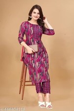 Indian Readymad Party Festive Wedding Cotton Kurta Kurti Pant Set for Women's
