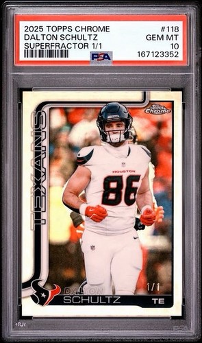2025 Topps Chrome Dalton Schultz Superfractor 1/1 #118 PSA 10 TEXANS