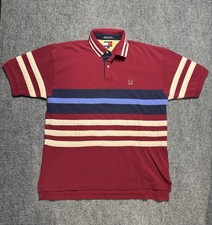 Vintage Tommy Hilfiger Polo Shirt Mens Large Rugby Style 90s Y2K Striped Crest