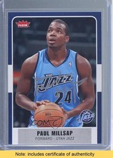 JSA Certified 2007-08 Fleer Paul Millsap #176 COA Auto 2k2