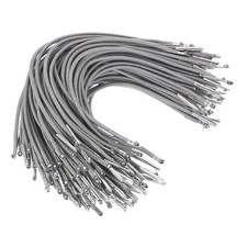 50Pack 6 Inch Elastic Barbed Cord 2 mm Loop Stretch Round String Gray