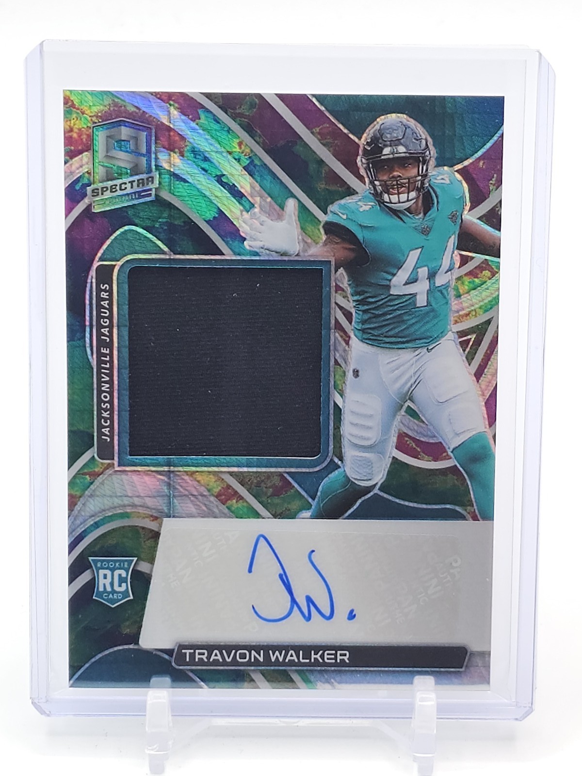 TRAVON WALKER 2022 SPECTRA PRIZM ROOKIE AUTO CELESTIAL PATCH RPA /99 #201 Q6438