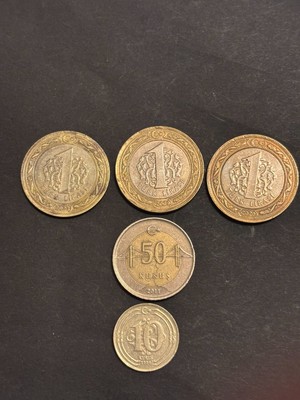 Turkey Coin Set · 5 Coins 2005 2023 · Atatürk · 10 Kurus 1 Lira