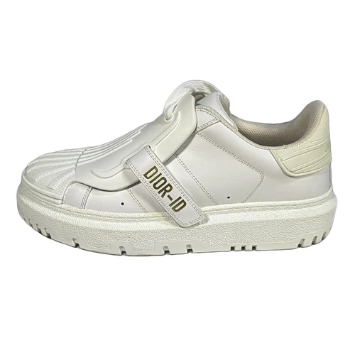 Auth DIOR/ChristianDior DIOR ID Baskets Femme Cuir Blanc Caoutchouc