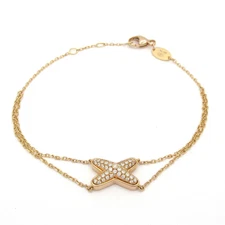 Auth CHAUMET Jeux de Liens 083222 18K Rose Gold Diamond 2****** Bracelet