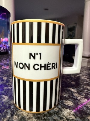 Konitz Germany No. 1 MON CHERI Black White Striped Coffee or Tea Mug