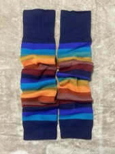 80s Retro Rainbow Colorful Striped Leg Warmers 24 Inch Stretched