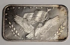 1 oz .999 Fine Silver Art Bar ~ Flag and Eagle Silver Trade Unit
