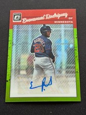 2023 Panini Donruss Optic 1990 Retro Emmanuel Rodriguez Lime Green Auto #/50 SP