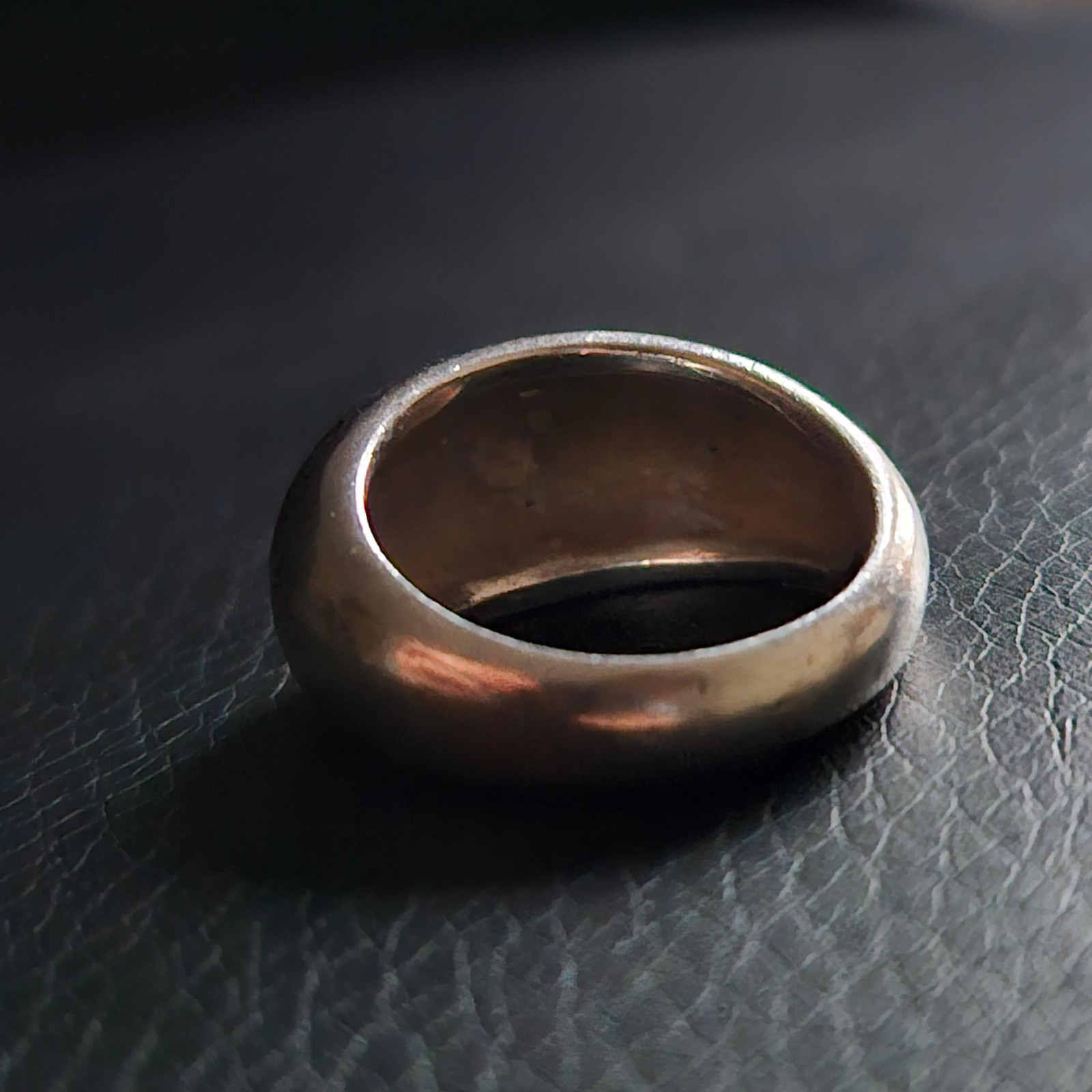 Solid Silver Wide Rounded Variable Section Ring S… - image 4