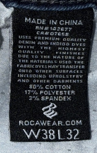 Rocawear Jeans Uomo 38x30 Vestibilità Originale Lavaggio Scuro Gamba Larga Baggy Y2K Skater - Foto 8 di 13