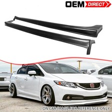 Fits 12-15 Honda Civic Sedan Jdm Mugen Side Skirt Rocker Splitters Winglet Pu