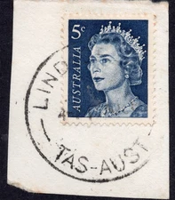 LIND...., TAS-AUST complete circular postmark DATED  1966