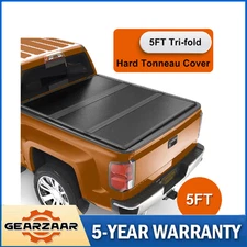 5FT 3-Fold Hard Tonneau Cover For 2005-24 Nissan Frontier Bed Truck Waterproof A
