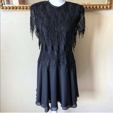 Vintage Tiered Embroidered Feather Leaf   A-line Fit&Flare Whimsical Goth Dress