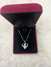 Image of Sterling Silver 925 Heart Pendant Necklace Boxed New Valentines Day