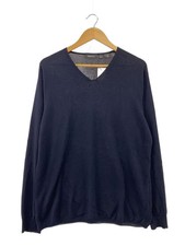 DKNY DONNA KARAN NEW YORK 90s Knit Sweater Lightweight Size L Cotton Navy