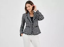 Nwt Anne Klein Womens  One Button Collared Blazer Jacket Size 4