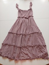 Lulus Dusty Purple Maxi Dress,  Smocked Top,  Tiered Bottom,  Size Medium