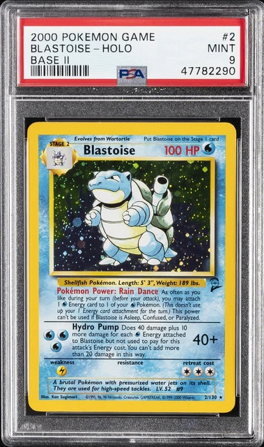 2000 POKEMON GAME BASE II #2 BLASTOISE-HOLO PSA 9