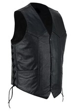 Men's Motorcycle vest Genuine Leather vest Club Style Biker Vest, Gun Pocket 103
