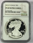 American Silver Eagle 2012-S One Ounce Silver Coin: NGC PF 69 Ultra Cameo