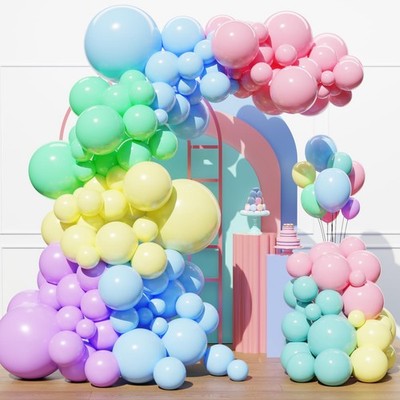 Pastel Balloons Arch Kit, 129Pcs Maca Easter Latex Balloon Different Sizes Ga...