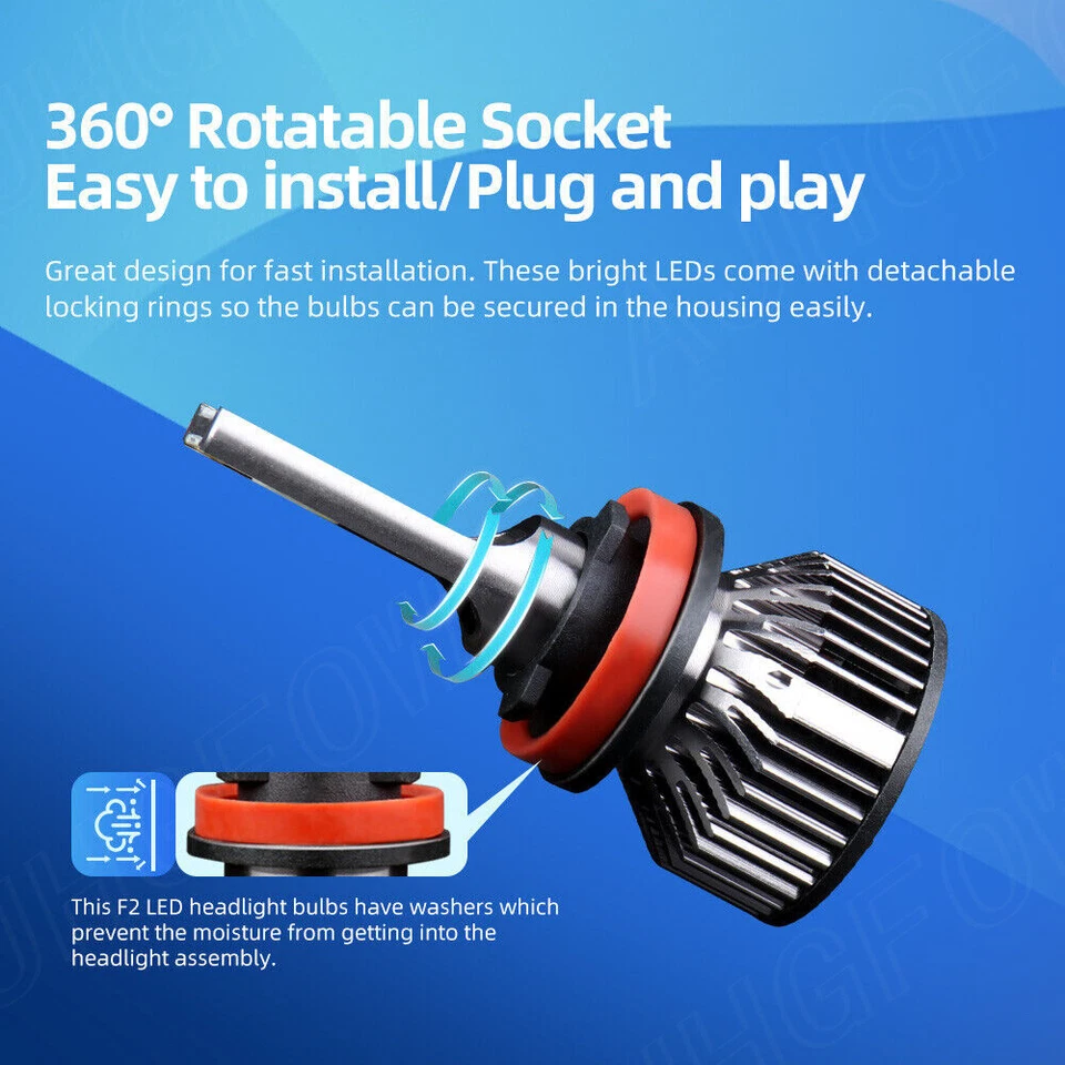 SET For Honda BR-V 2018 2019 LED Headlight KIT High Low Beam Fog Light Bulbs - Image 4 of 4