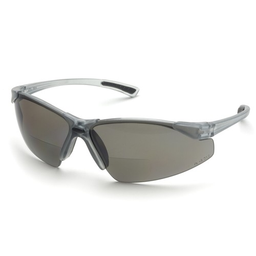 Elvex RX-200G Bifocal Safety Glasses With Gray Lens. Choose 1.0 to 3.0 Power