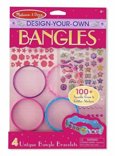 Melissa & Doug Set Creativo Per Bambine DYO Accessori: Bracciali, Fasce Per Capelli E Braccialetti Da Decorare Con Oltre 50 Adesivi