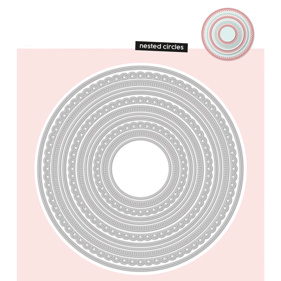 Cercles imbriqués Matrices à découper en métal Scrapbooking Papier Carte - Photo 3/4