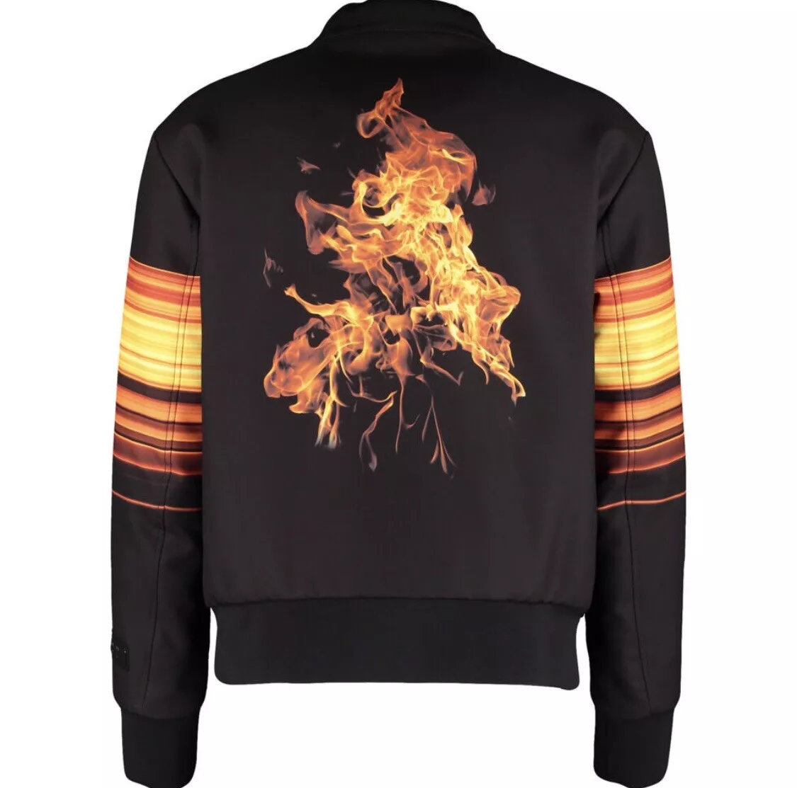 Flame print best sale jacket