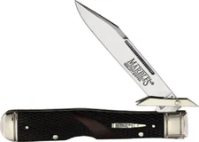 Marbles Swing Guard Folding Lock Back Knife - Gunstock Checkered Bone Handles