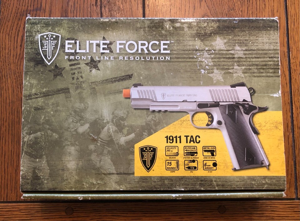 Elite Force 1911 TAC 6mm CO2 BB Airsoft Pistol Stainless steel eBay