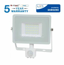 V-TAC Faro Faretto LED 10W con sensore crepuscolare e movimento PIR bianco