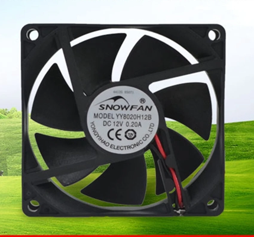SNOWFAN YY8020H12B 12V 0.20A 8020 8CM DC Brushless  Industrial Cooling Fan - Image 2 of 4