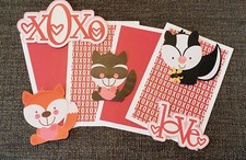 Valentine xoxo scrapbook set photo mat  printed die cuts set 459