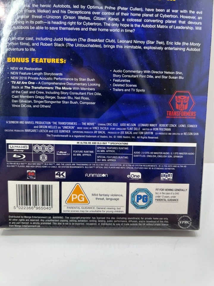 Transformers: The Movie STEELBOOK 4K Ultra HD + Blu-ray Region B Collectors - Image 3 of 4