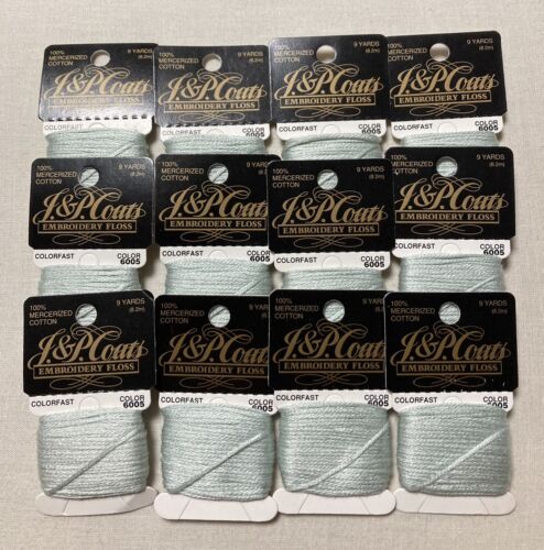 J&P Coats Embroidery Floss Mercerized Cotton 12 Cards 9 Yds Each Color 6005 NEW - Picture 1 of 4