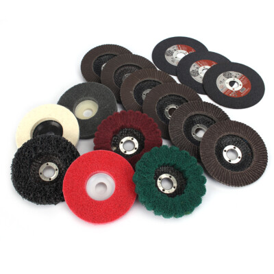 15Pc 4inch Flap Discs Grinding Polishing Wheel Set 60-320# For Surface polishing