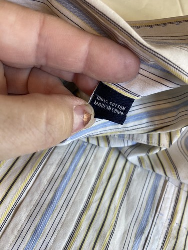 Men's Nat Nast Luxury Original Long Sleeve Striped Dress Shirt- Size M - Picture 9 of 12