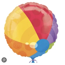 18” BEACH BALL FOIL BALLOON GARDEN SUMMER PARTY NEW IN PACK