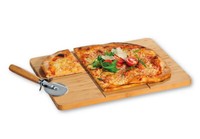 Pizza Brett Servierbrett Schneiderbrett Pzzaroller Schneider Bambus Tablett Neu