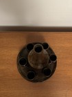 Vintage Carved Wooden Mini Cordial Bottle & Tray Cup Collectible Display Set — photo 2