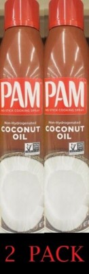 2x PAM COCONUT Oil Non stick Cooking & Baking Spray NON HYDROGENATED - 5 Oz 2 PK