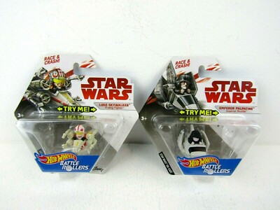 Hot Wheels Battle Rollers Luke Skywalker X-Wing & Emperor Palpatine Shuttle New