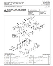 Hiniker Plow Mount 25010251 - Gm 4x4 73-87 K10-20-30v1500-2500-3500