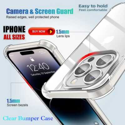 Case For iPhone 16 15 14 Pro Max 13 11 12 XR 17 Clear Shockproof Cover ...