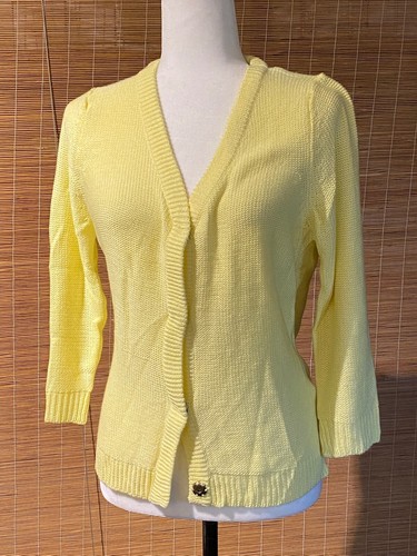 Zara Knit Canary Yellow Cardigan M | eBay
