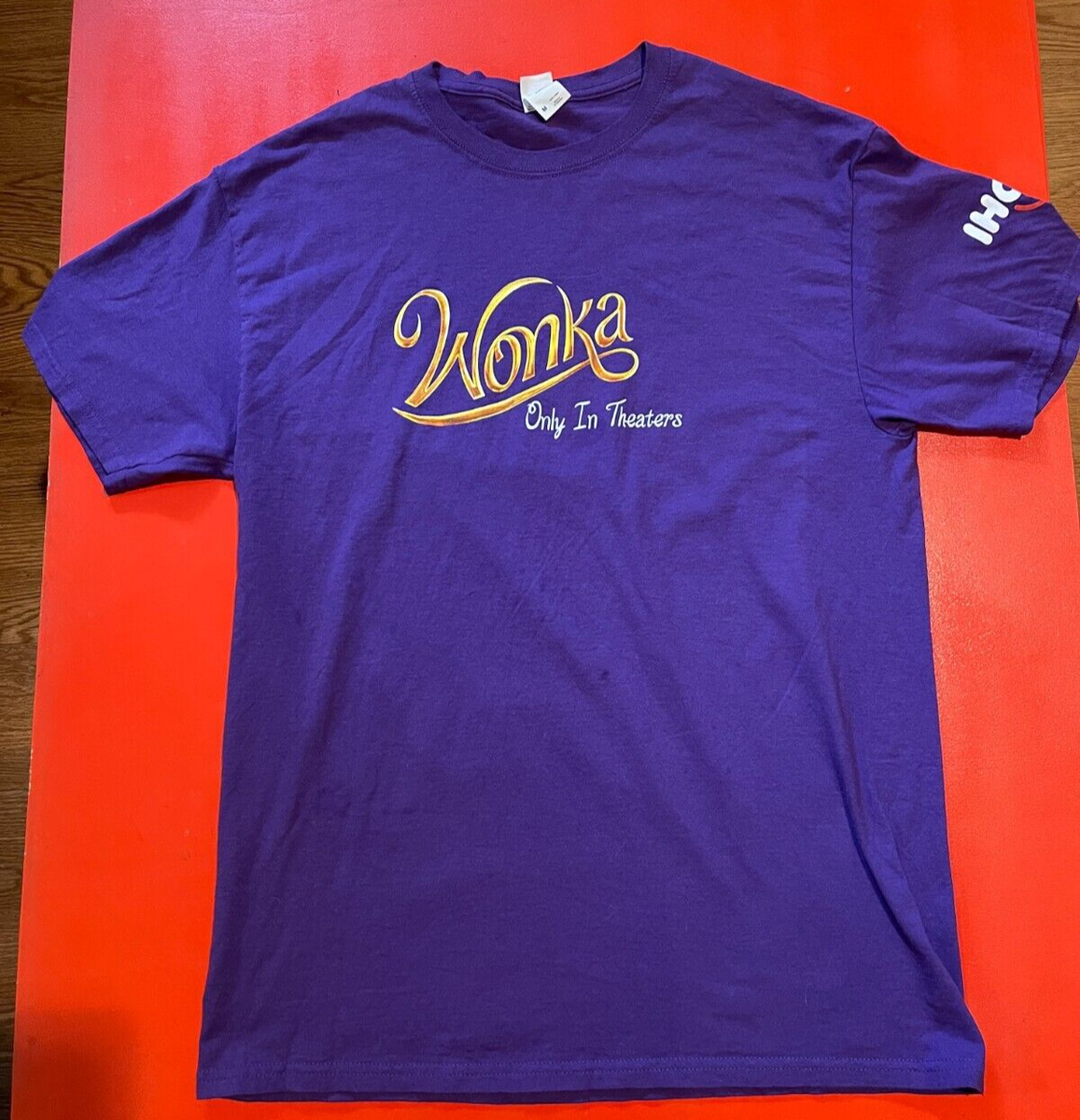 2023 Warner Bros Willy Wonka Movie IHOP Purple Promo T-Shirt Sz